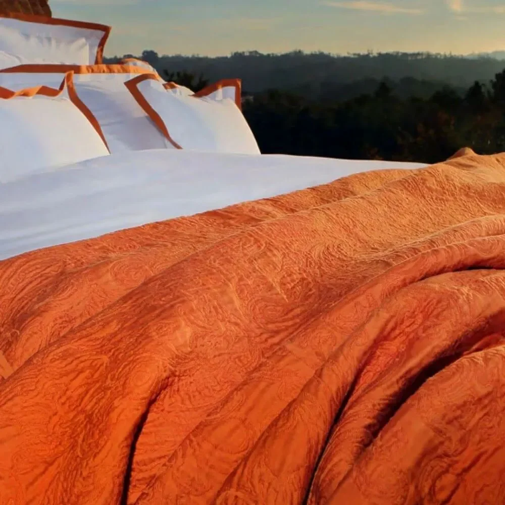 MSRP $1,800 Celso de Lemos BRAGA Egyptian Cotton Pillow and Bed Covers Caramel